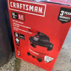 Craftsman 16 Gallons 6 HP We/Dry vacuum New