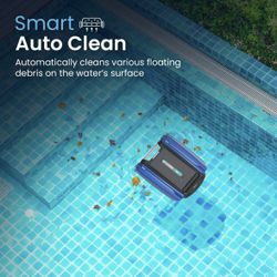 Solar Powered Automatic Robotic Pool Surface Skimmer Cleaner with 24/7 Continuous Cleaning Battery Power and Re-Engineered Twin Salt Chlorine Tolerant