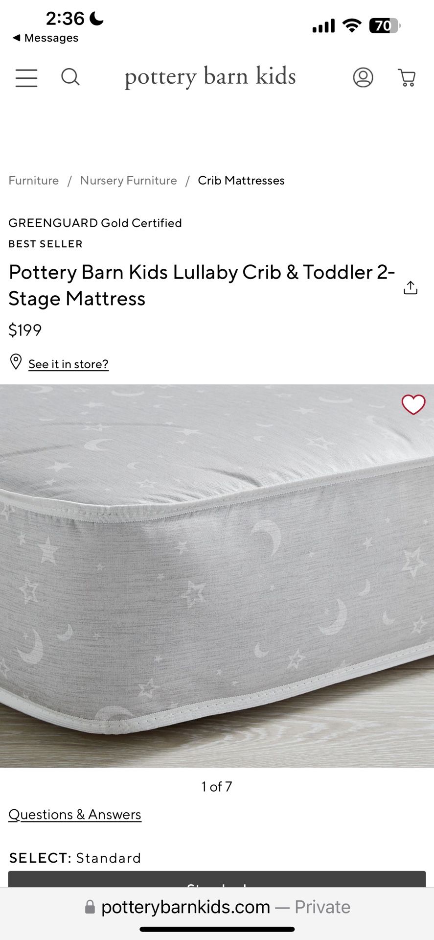 Pottery Barn Kids Lullaby Crib And Toddler Mattress