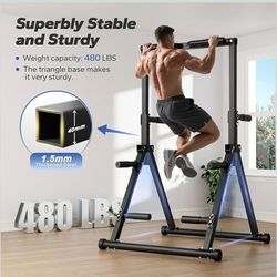 Foldable Pull Up Bar Free Standing, Strength Training Pull-up Bars Adjustable Pull Up Station, Power Tower Pull Up Bar MultiFunction Pull Up Dip Stati