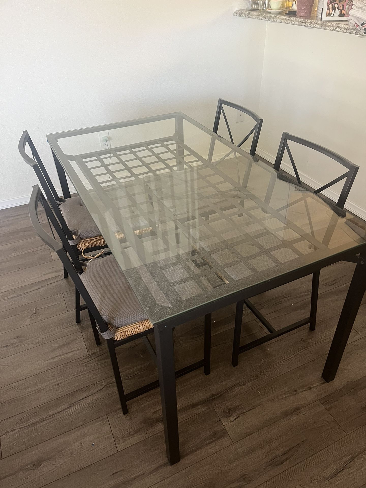 Glass table and chairs
