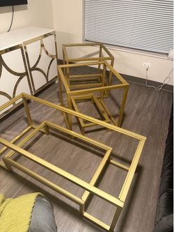 Gold & White Living Room Set