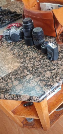 35 mm Canon Film Only Camera with Lenses and Flash