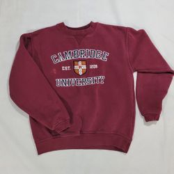 Vintage Cambridge University Sweatshirt XS Red Embroidered Official Merchandise