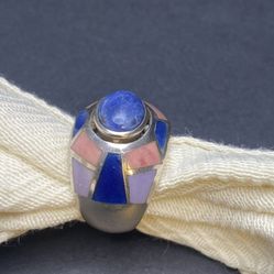 sterling silver Lapiz inlay ring designer Whitney Kelly Size 7