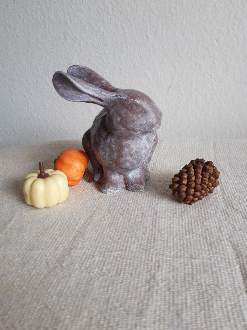 Adorable Little Fall Winter Ceramic Bunny