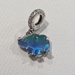 Blue Murano Elephant Dangle Charm- Pandora
