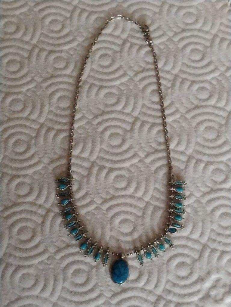 Antique Turquoise Ring And Necklace