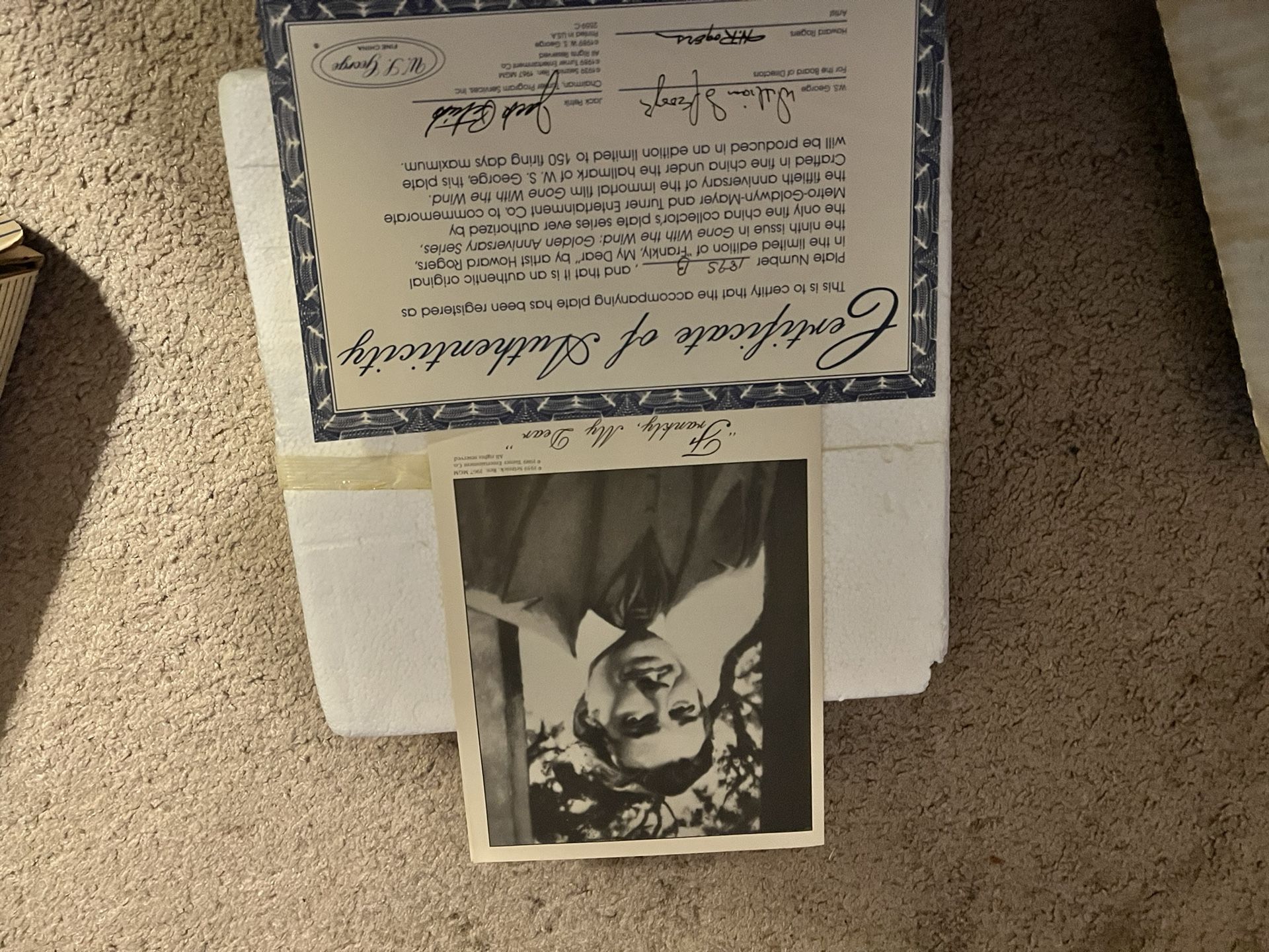 Collectible Plate Gone With The Wind