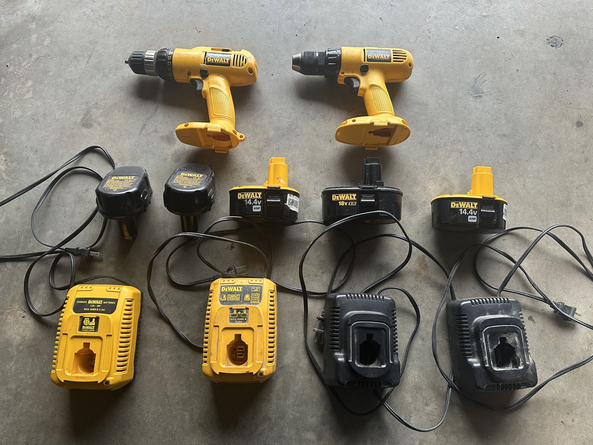 Older Dewalt Power Tools, Batteries And Chargers