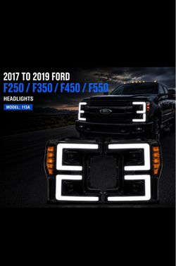 2017 TO 2019 Ford F250 / F350 / F450 / F550 LED C-Bar Projector Headlights w/ Switchback Sequential
