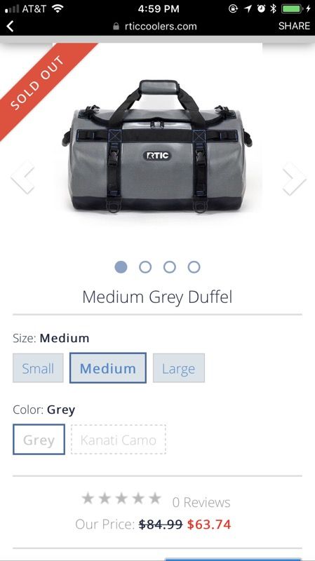 Medium rtic duffle bag used once