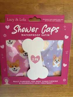 Lucy & Lola Shower Caps (2) AND Corgi Mouse Rest
