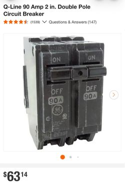 (6 NEW) Q-Line 90 AMP 2 in. Double Pole Circuit Breaker