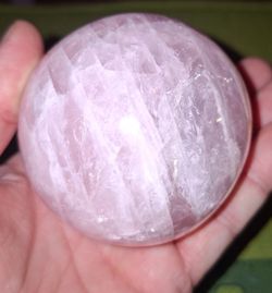 GENUINE ROSE QUARTZ SPHERE CRYSTAL