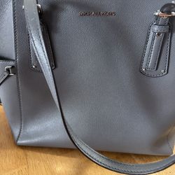 Michael Kors Gray Leather Tote Bag