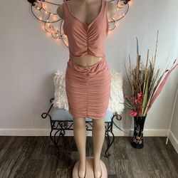 Pink Knee Length Dress 