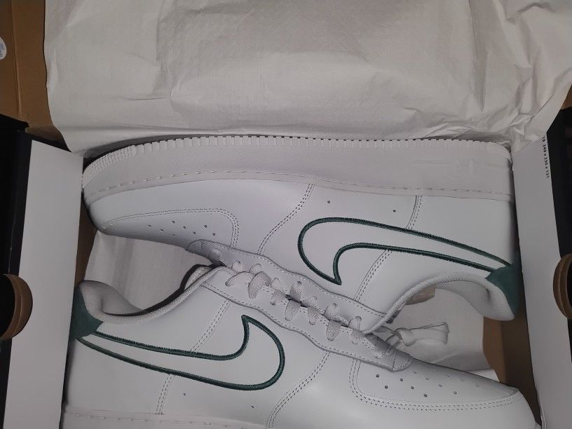 All White/Green Air Force 1