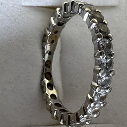 Eternity Ring Size 7 14 K Gold Artificial Diamonds 