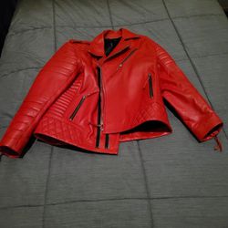 Red Leather Jacket  XL Collectors Item 