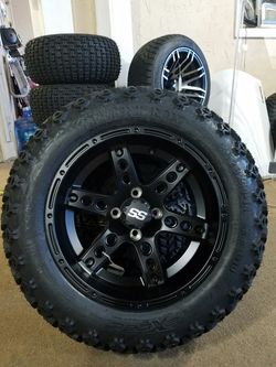 23" Desert Fox Golf Cart Tires and 14" SS Rims