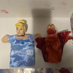 2 vintage disney hand puppet  10"