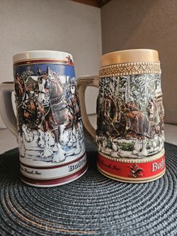 Budweiser Collector's Series "C" Holiday Stein. 