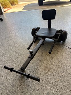 Hover board with seat attachment