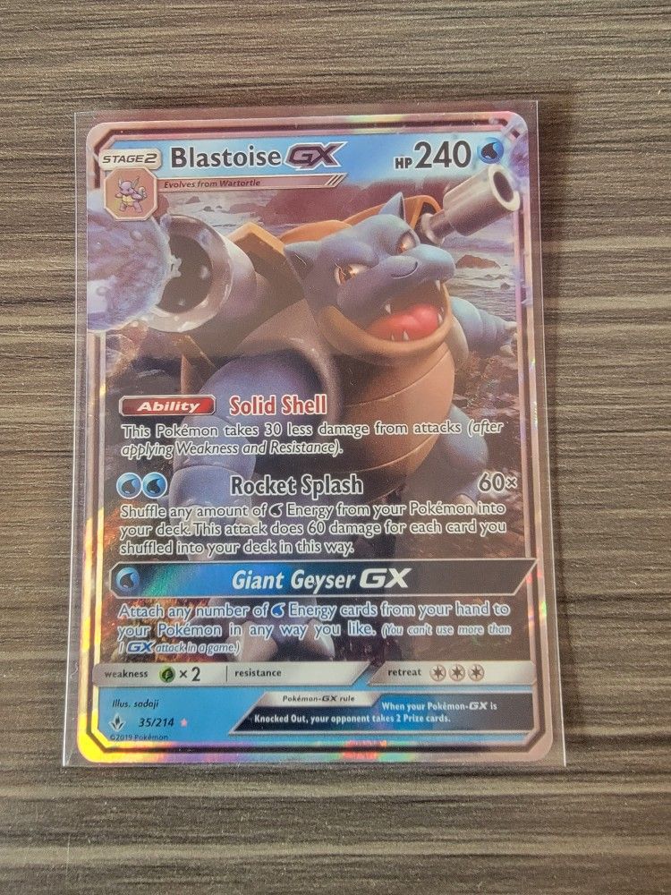 Blastoise GX 35/214 - Unbroken Bonds - Ultra Rare Holo Pokemon Card - Near Mint