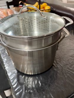 Simply Calphalon Stainless Steel Stock Pot with Steamer Insert