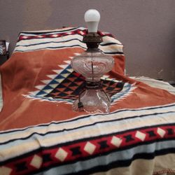 Vintage Glass Lamp. Electric (Missing Glass Shade)