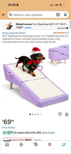 Dog Ramp / stairs  & ottoman for Dogs and Cats – 2-in-1