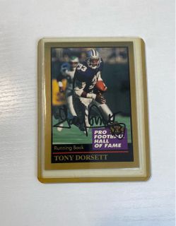 1995 Enor TONY DORSETT Dallas Cowboys Hall of Fame Update Card (Autographed)