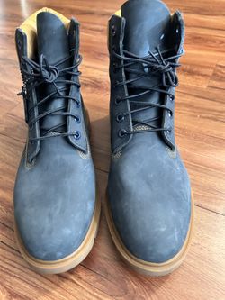 Timberland 6" Premium Boots Mens Size 12 Navy Blue Nubuck Suede Leather Shoes Brand New No Box