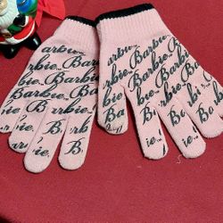 "BARBIE" GLOVES,  GIRLS SZ MED. "ONE OF A KIND"!