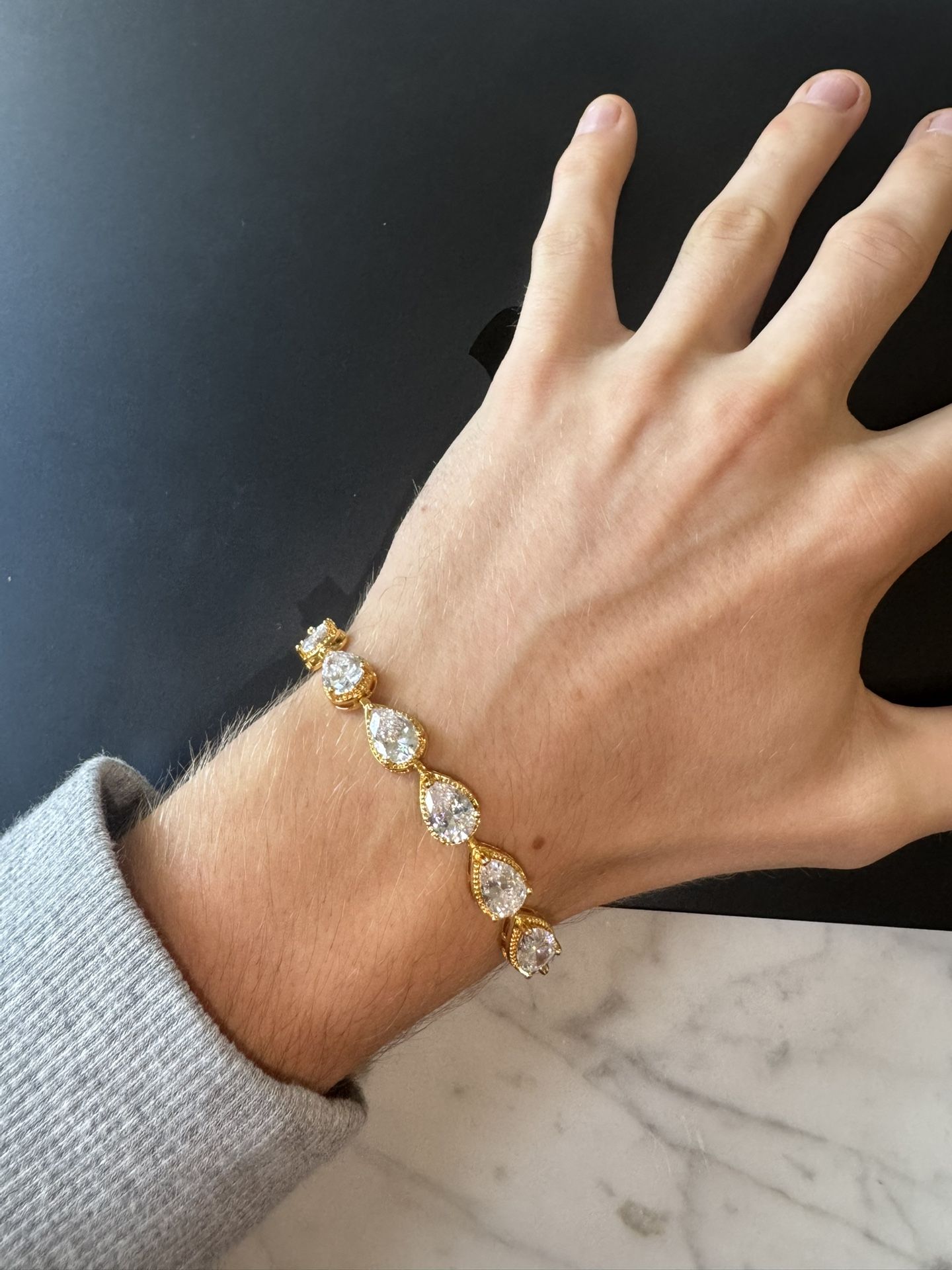 Gold Diamond Gem Bracelet