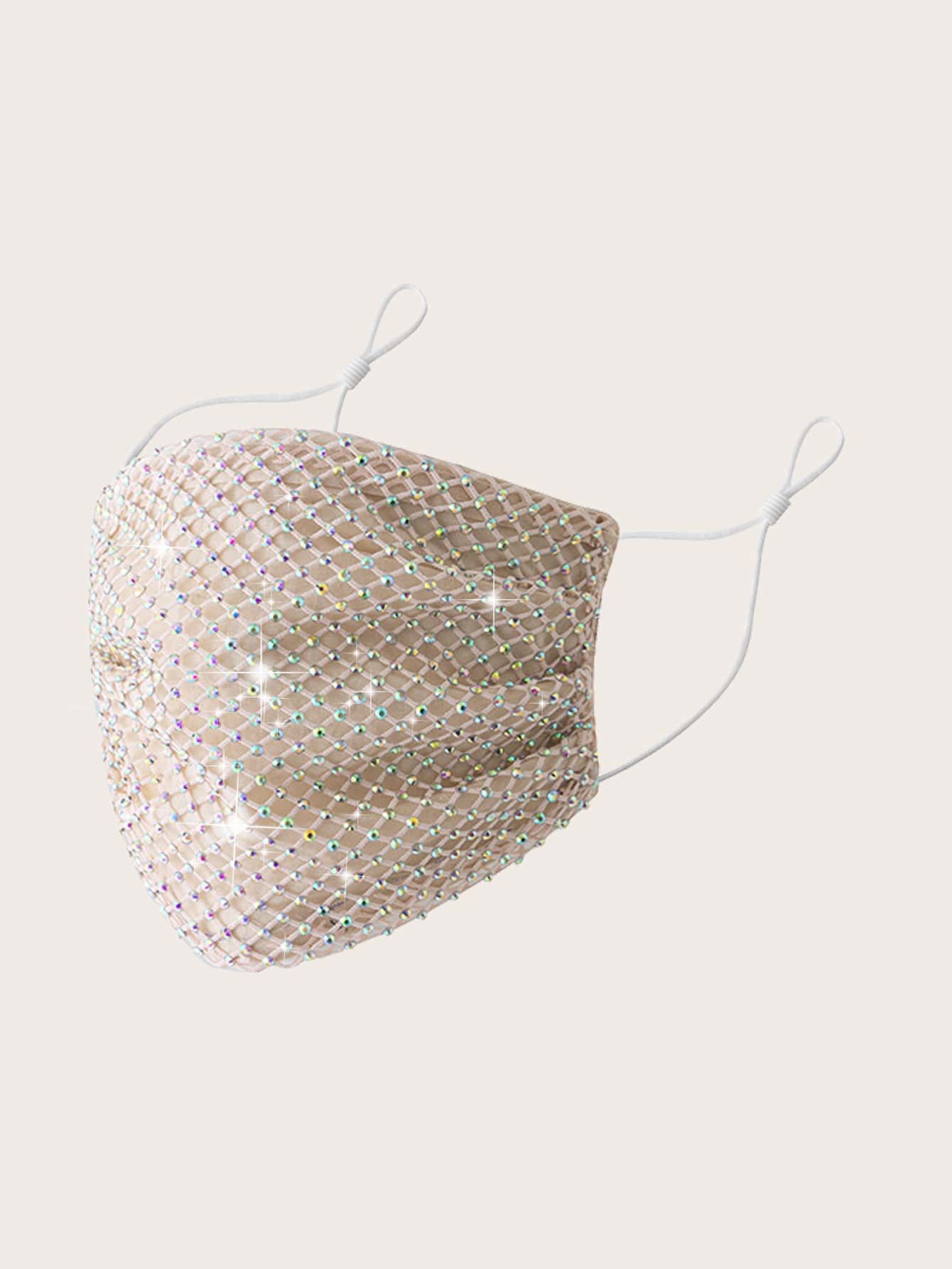 Beige Decorative Face Mask 70% Cotton, 30% Spandex