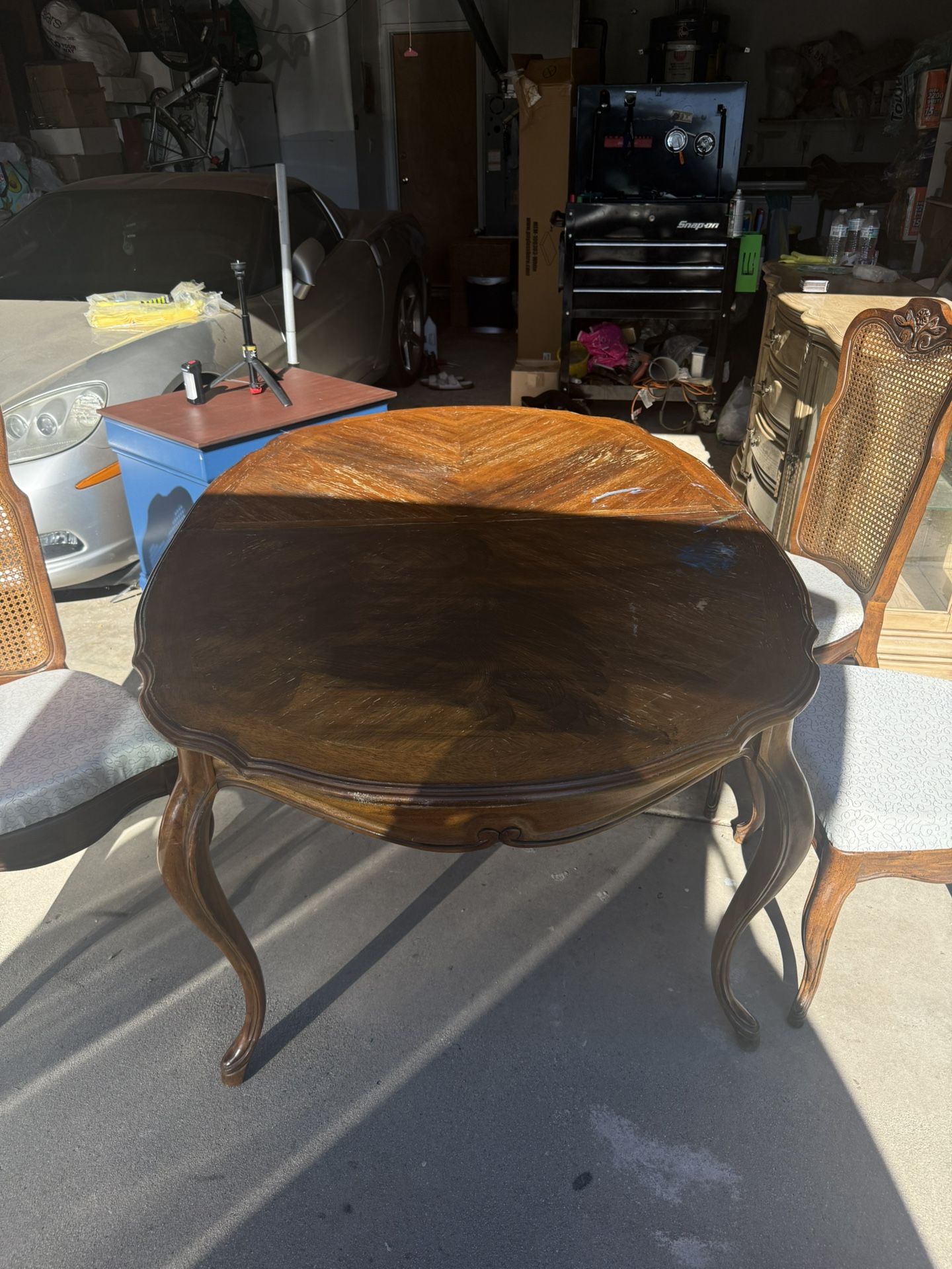 Wooden Dining Table And Three Chairs