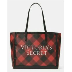 Women's Victoria's Secret Limited Edition Checkered Tote Bag Black/Red - New