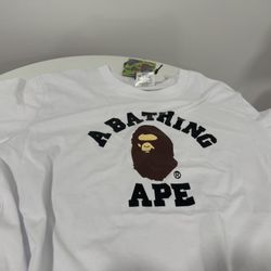 Bape College Tee Shirt White Size M