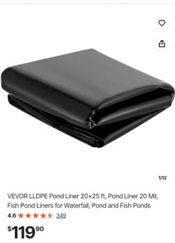 VEVOR LLDPE Pond Liner 20x25 ft 20 Mil