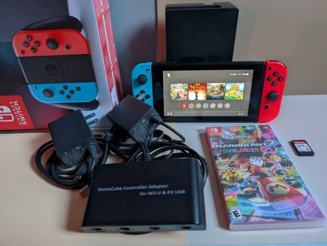 Nintendo Switch Bundle |Super Smash Bros Ultimate | Mario Kart 8 Deluxe