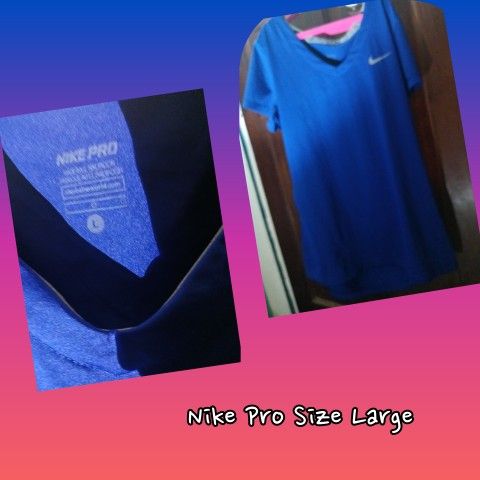 Blue Nike Pro Shirt Size L