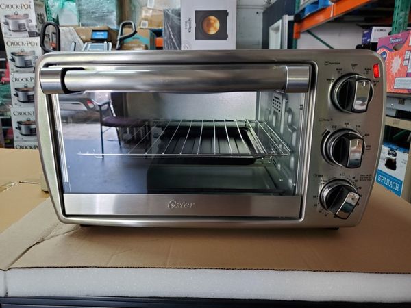 Oster 6 Slice Turbo Convection Toaster Oven Brushed Stainless Steel for