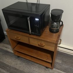 Kitchen Cart, Microwave, And Coffee Maker