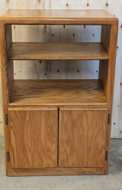 Oak Wood Cabinet with Adjustable Shelf