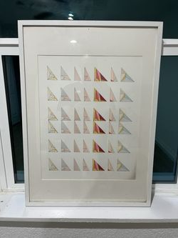 Lauren Bahr Untitled Pastel Triangle Grid, 2009, Large Framed
