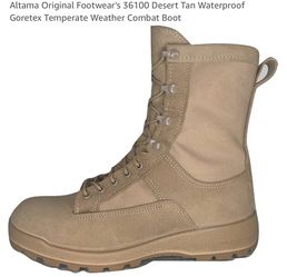 Altama Original Footwear's 36100 Desert Tan Waterproof Goretex Temperate Weather Combat Boot