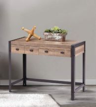 CANVAS Ossington 2-Drawer Metal Frame Hallway Accent Console Table/Desk, Salt Oak Finish