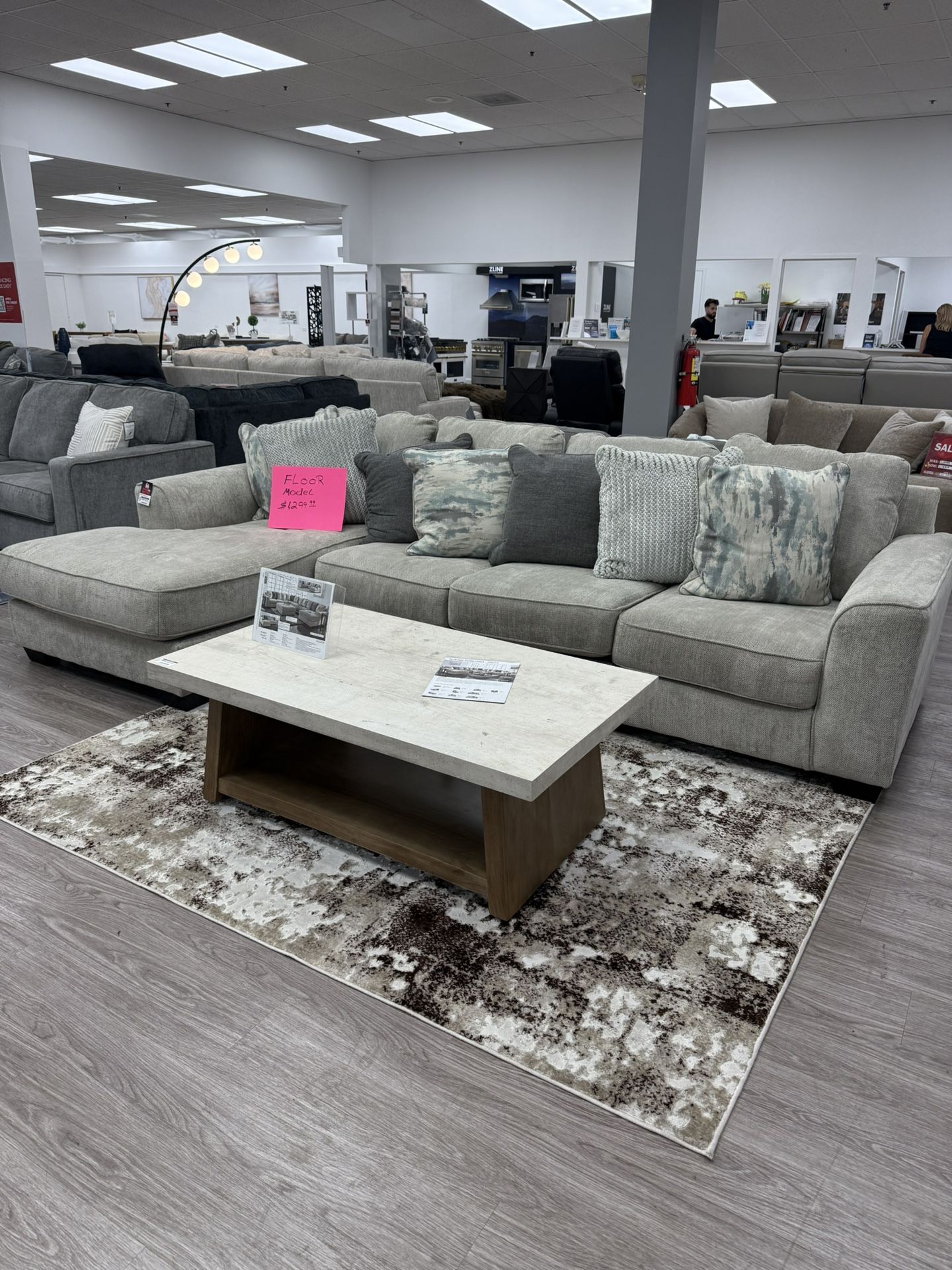 Ardsley two piece sectional floor model sale